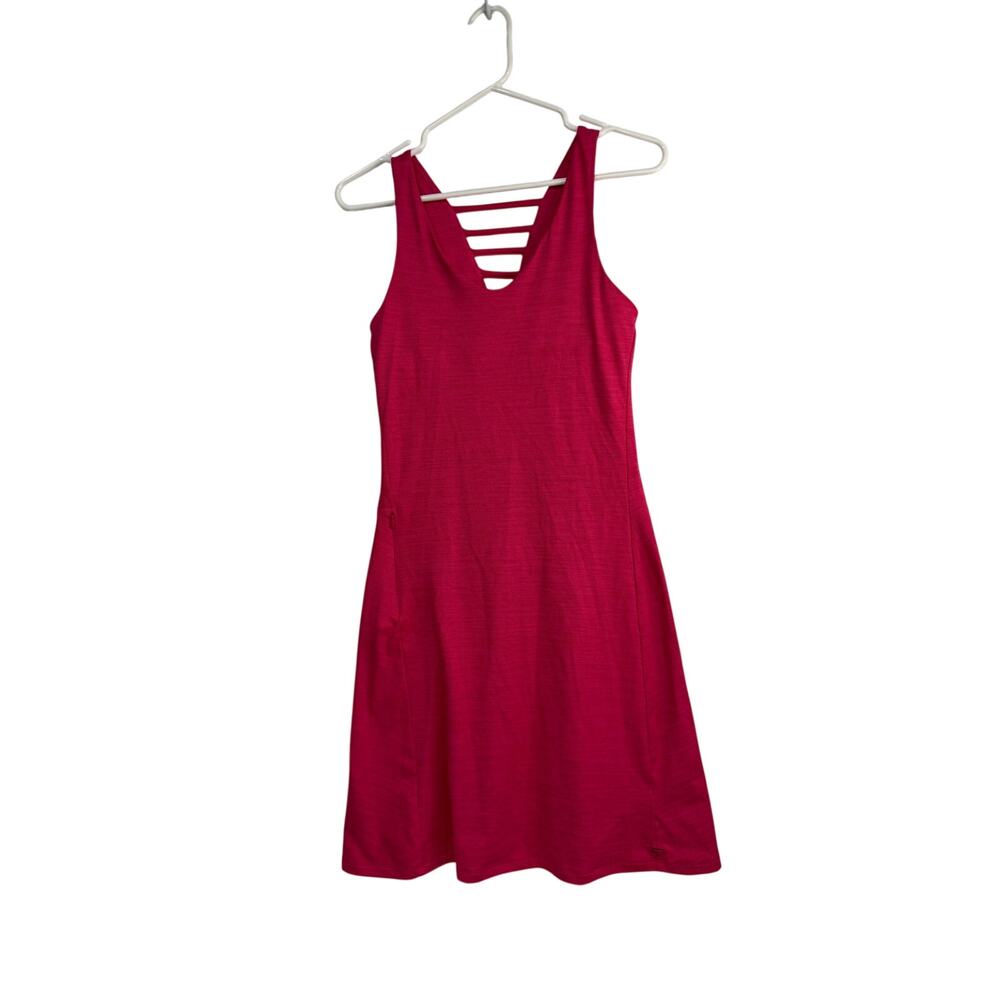 Toad&Co Tech Tomboy Tank Dress XS Pink‎ Magenta Athletic Shelf Bra Pocket